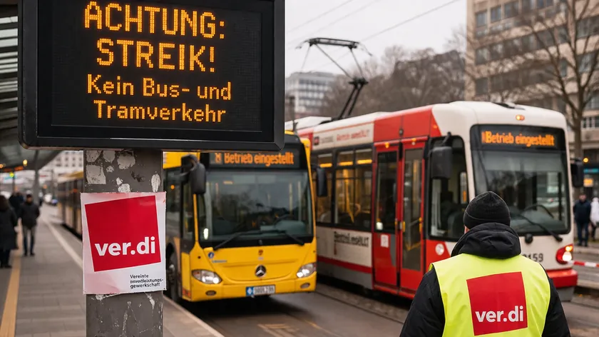 Almanya'da toplu taşıma grevleri devam ediyor: Otobüs ve tramvay seferleri durdu
