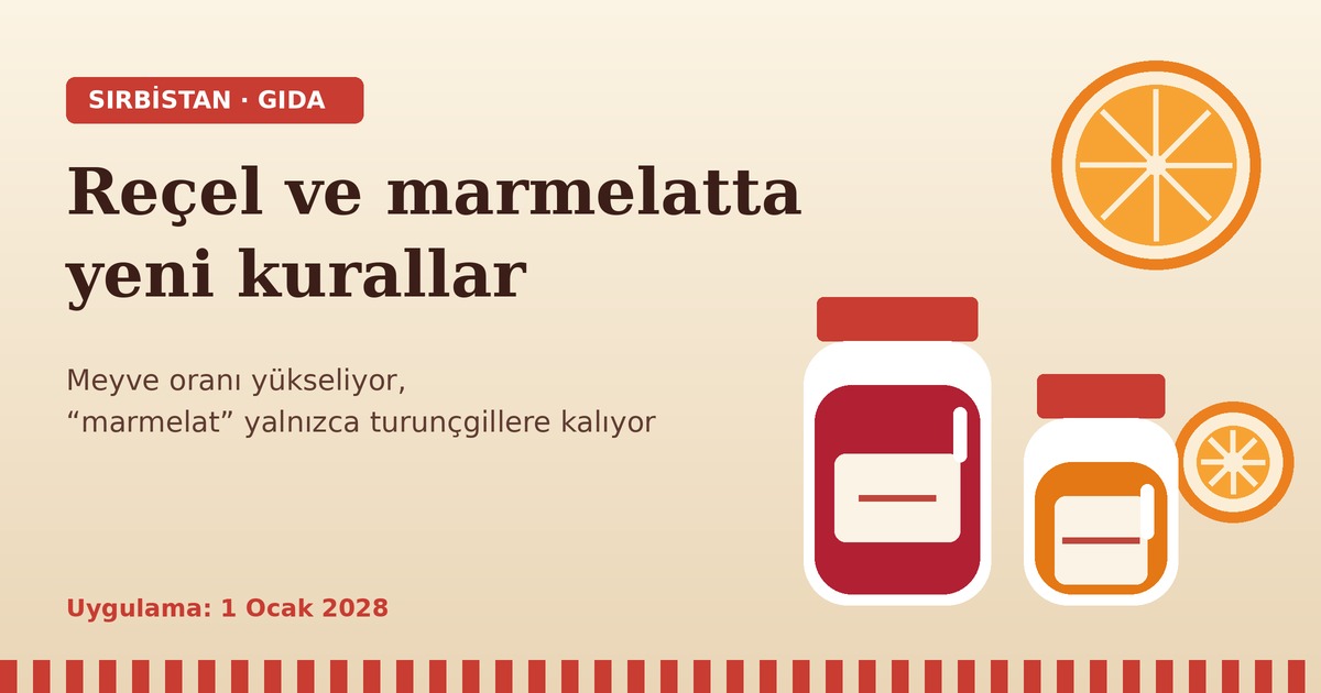 Sırbistan'da reçel ve marmelatta yeni dönem: Meyve oranı yükseliyor, "marmelat" sadece turunçgillere kalıyor